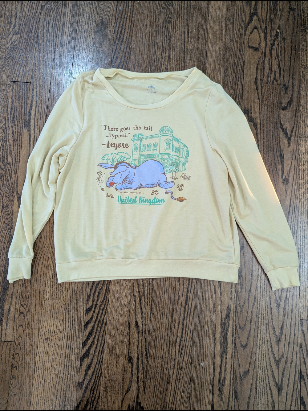 Disney Pale Yellow Tee with Light Blue Logo
